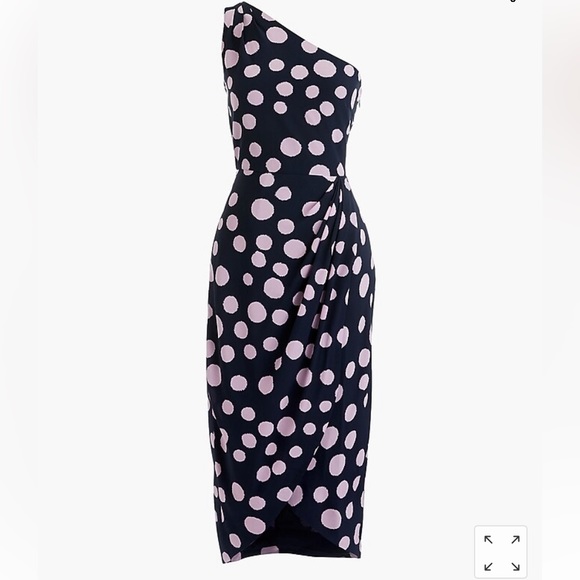J. Crew Silk One Shoulder Dress in Polka Dot - Picture 3 of 8